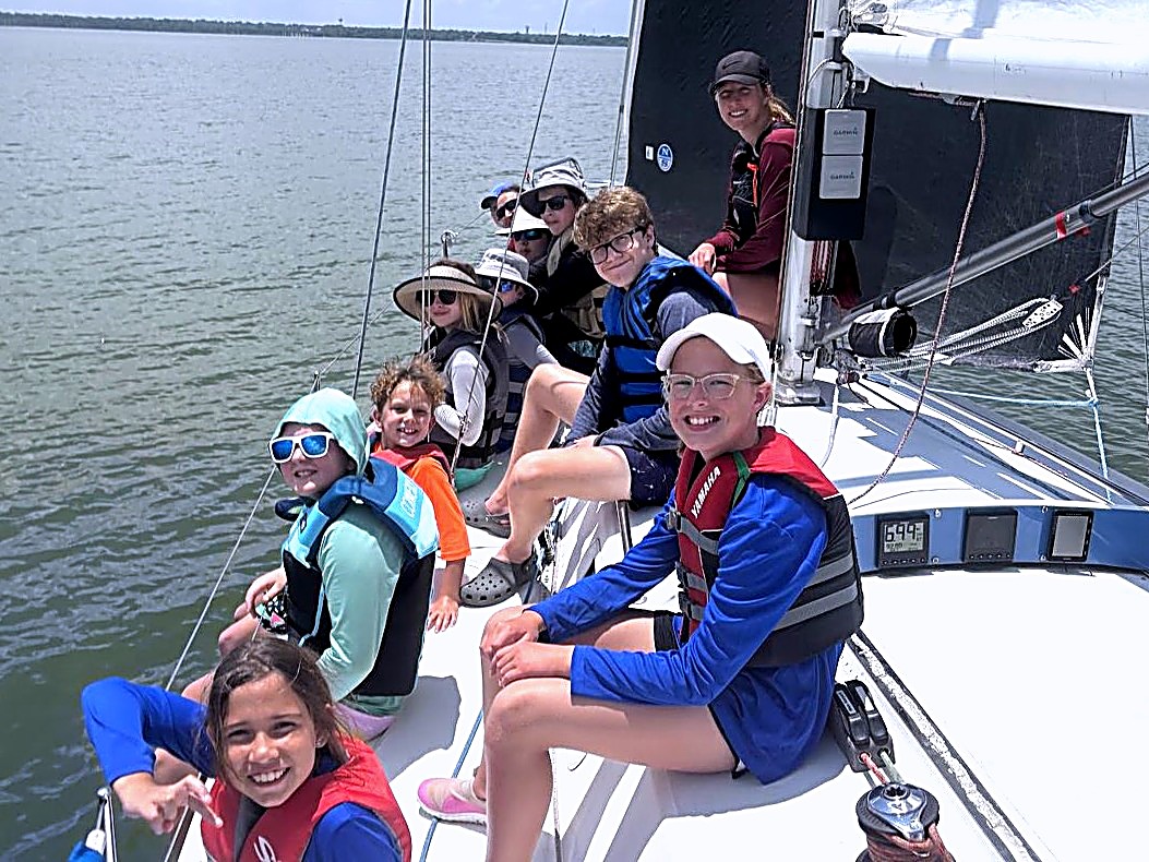 The DCYC youth crew aboard on Lake Lewisville